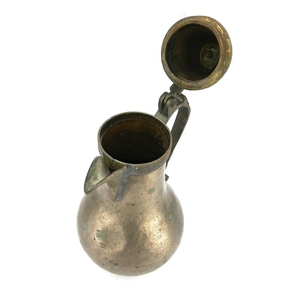 Vintage saudi arabia hinged metal Coffee pot 8"T by 6"W - Picture 3 of 10